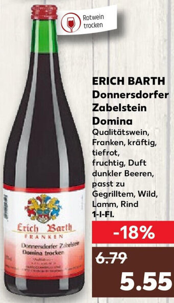 Kaufland ERICH BARTH Donnersdorfer Zabelstein Domina 1 l Fl. Angebot