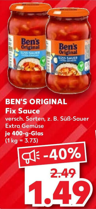 Kaufland Ben's Original Fix Sauce 400 g Glas Angebot