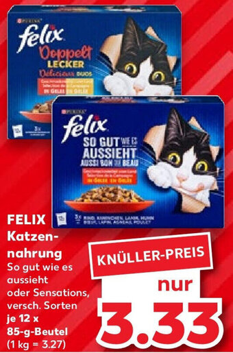 Kaufland FELIX Katzennahrung 12x85 g Beutel Angebot