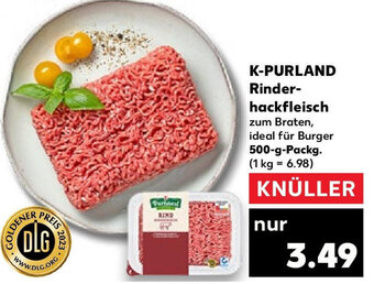 Kaufland K-PURLAND Rinderhackfleisch 500 g Packg. Angebot