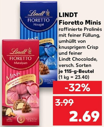 Kaufland LINDT Fioretto Minis 115 g Beutel Angebot