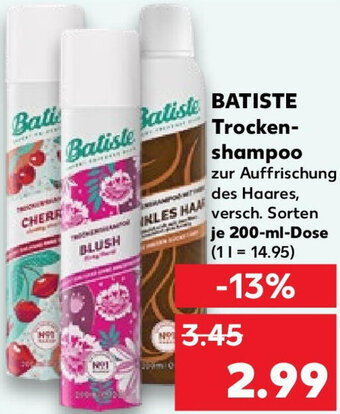 Kaufland BATISTE Trockenshampoo 200 ml Dose Angebot