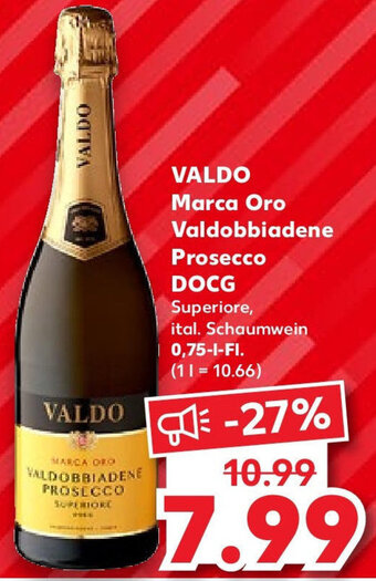 Kaufland VALDO Marca Oro Valdobbiadene Prosecco DOCG 0,75 L-Fl. Angebot