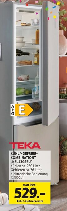 SCONTO TEKA KÜHL/GEFRIERKOMBINATION „NFL430SEU" Angebot