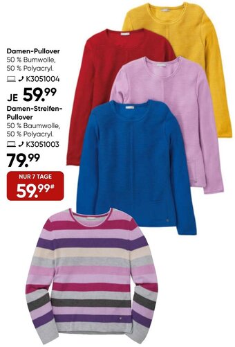Galeria Damen-Pullover oder Damen Streifen Pullover Angebot