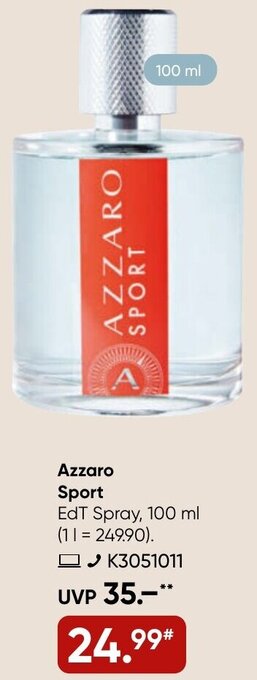 Galeria Azzaro Sport EDT Spray, 100 ml Angebot