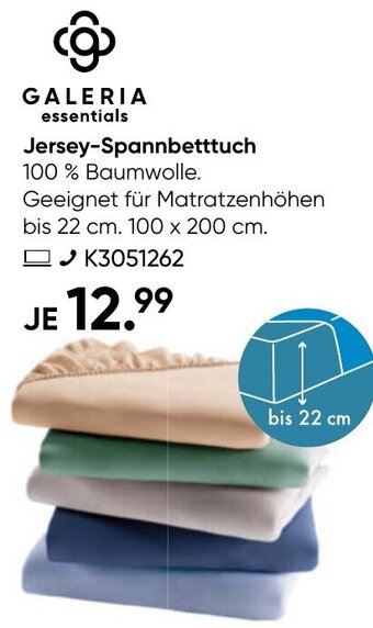 Galeria GALERIA essentials Jersey-Spannbetttuch Angebot