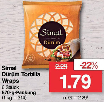 Famila Nord West Simal Dürüm Tortilla Wraps 570 g Packung Angebot