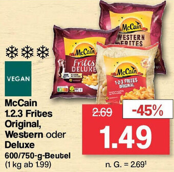 Famila Nord West McCain 1.2.3 Frites Original, Western oder Deluxe 600/750-g-Beutel Angebot