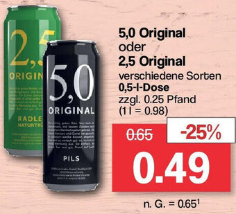 Famila Nord West 5,0 Original oder 2,5 Original 0,5 L Dose Angebot