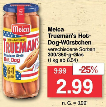 Famila Nord West Meica Trueman's Hot-Dog-Würstchen 300/350 g Glas Angebot