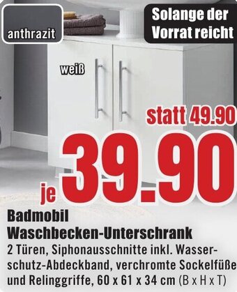 B1 Discount Baumarkt Badmobil Waschbecken-Unterschrank Angebot