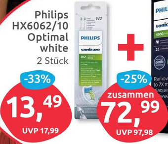 Budni Philips HX6062/10 Optimal white 2 Stück Angebot