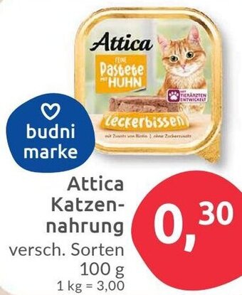 Budni Attica Katzennahrung 100 g Angebot