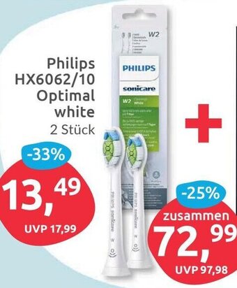 Budni Philips HX6062/10 Optimal white 2 Stück Angebot