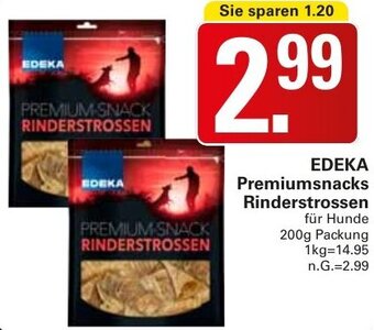 WEZ EDEKA Premiumsnacks Rinderstrossen 200 g Packung Angebot