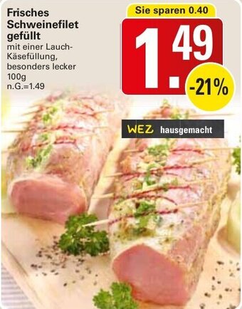 WEZ Frisches Schweinefilet gefüllt 100 g Angebot