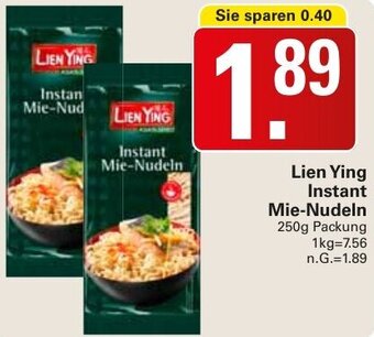 WEZ Lien Ying Instant Mie-Nudeln 250g Packung Angebot