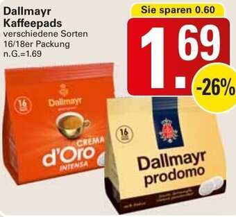 WEZ Dallmayr Kaffeepads 16/18er Packung Angebot