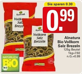 WEZ Alnatura Bio Vollkorn Salz Brezeln 125g Beutel Angebot