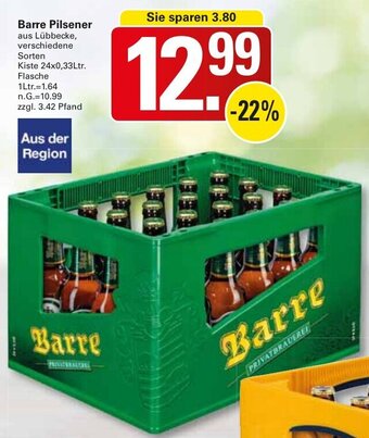 WEZ Barre Pilsener Kiste 24x0,33Ltr. Flasche Angebot