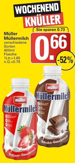 WEZ Müller Müllermilch 400ml Flasche Angebot