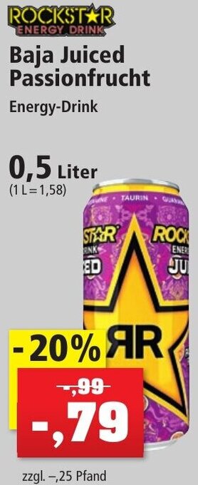 Thomas Philipps Rockstar Energy-Drink Baja Juiced Passionfrucht 0,5 Liter Angebot