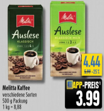 diska Melitta Kaffee 500 g Packung Angebot