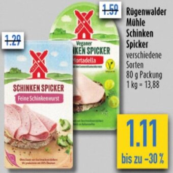 diska Rügenwalder Mühle Schinken Spicker 80 g Packung Angebot