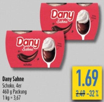 diska Dany Sahne Schoko, 4er 460 g Packung Angebot