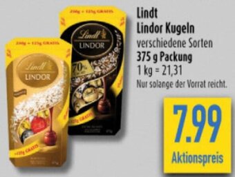 diska Lindt Lindor Kugeln 375 g Packung Angebot