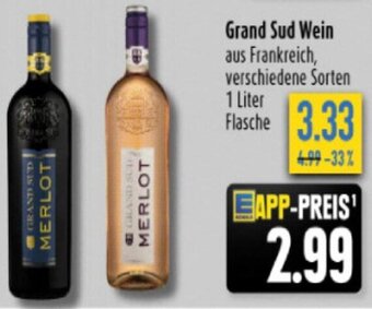 diska Grand Sud Wein 1 Liter Flasche Angebot