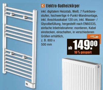 V Baumarkt Elektro-Badheizkörper Angebot