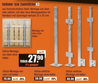 V Baumarkt Geländer bzw. Zaunstützen Angebot