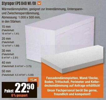V Baumarkt Styropor EPS 040 WI /DI Angebot