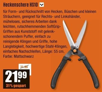 V Baumarkt Heckenschere HS10 Angebot