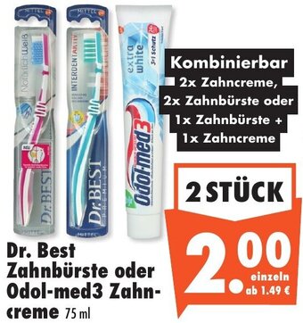 Mäc Geiz Dr. Best Zahnbürste oder Odol-med3 Zahncreme 75 ml Angebot