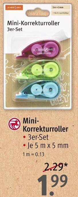 Rossmann SCHREIB WELT Mini-Korrekturroller 3er-Set Angebot