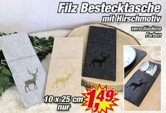 Posten Börse Filz Bestecktasche mit Hirschmotiv Angebot