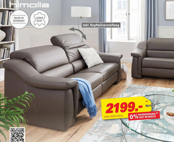 Höffner Himolla Leder-Sofa 2-sitzig Angebot