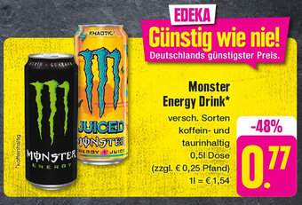 Edeka Monster Energy Drink 0,5 l Dose Angebot