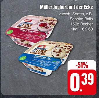 Edeka Müller Joghurt mit der Ecke 150 g Becher Angebot