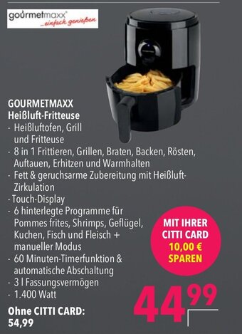 CITTI Markt GOURMETMAXX Heißluft-Fritteuse Angebot