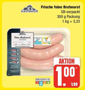 Edeka Gutfleisch Frische feine Bratwurst 300 g Packung Angebot