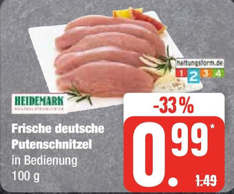 Edeka HEIDEMARK Frische deutsche Putenschnitzel 100 g Angebot