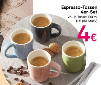PEPCO Espresso-Tassen 4er-Set Angebot