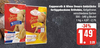 Edeka Coppenrath & Wiese Unsere Goldstücke fertiggebackene Brötchen 300 - 540 g Beutel Angebot