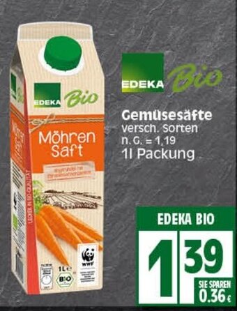 Elli Markt EDEKA BIO Gemüsesäfte 1 l Packung Angebot