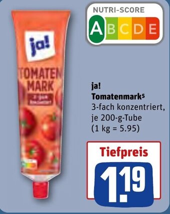 REWE ja! Tomatenmark 200-g-Tube Angebot