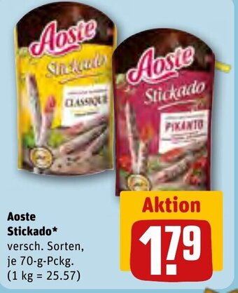 REWE Aoste Stickado 70-g-Pckg. Angebot